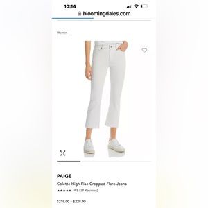 NWT PAIGE COLETTE HIGH RISE CROP FLARE